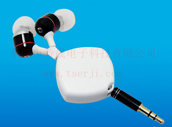 LS-ES-028 入耳式双向伸缩耳机 可挂吊绳