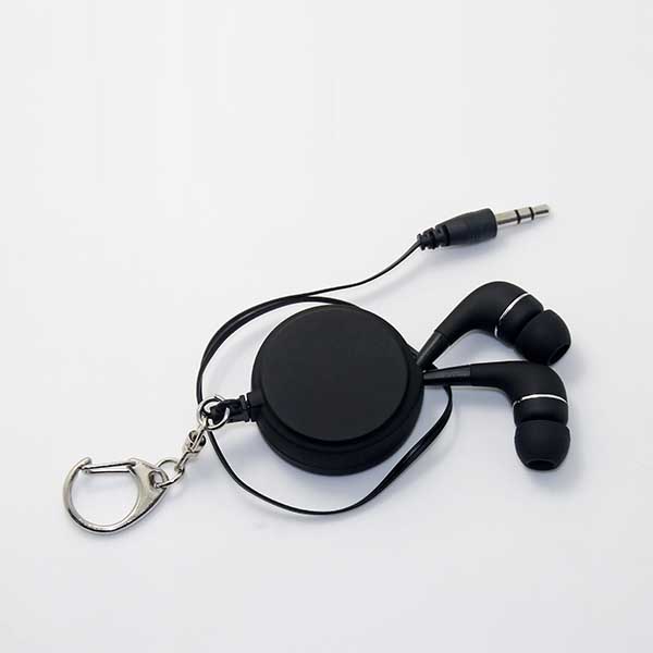 LS-ES-013 单向伸缩橡胶手感耳机 可带钥匙扣
